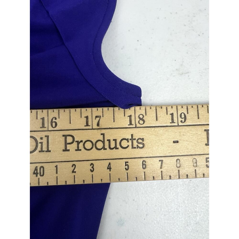 EXPRESS Royal‎ Blue Sleeveless Blouse Medium Cowl Neck Drape Party Chic - Picture 4 of 7